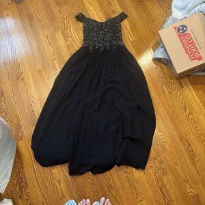Stacy Sklar Black and Silver Prom Dress